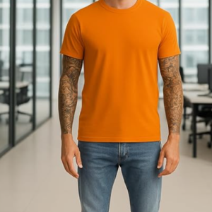 Classic Fit Soft Cotton T-Shirt in Deep Orange
