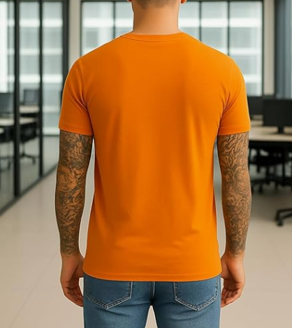 Classic Fit Soft Cotton T-Shirt in Deep Orange
