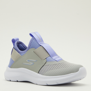Skechers Girls' Bounder - Slip-On Athletic Lavender & Grey Sneakers | Size 34