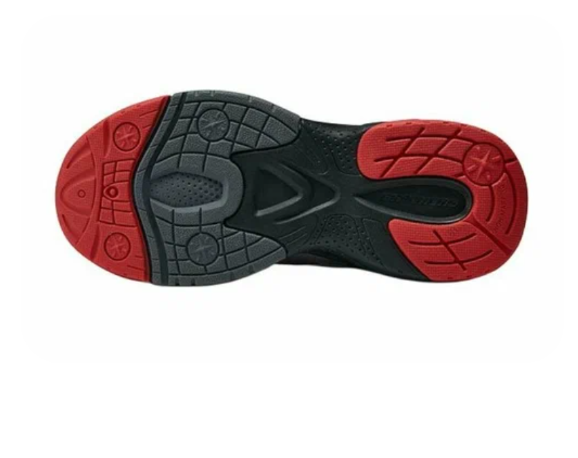 Skechers Kids' Twist-Fit Sport Sneakers – Black, Red & Silver (Size 29)