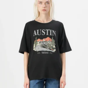 Noisy May Oversized Austin Texas Graphic T-Shirt