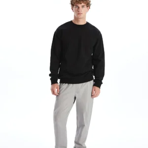 Classic Fit Essential Black Crew Neck Sweatshirt