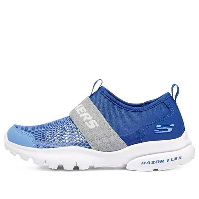 Skechers Kids' Razor Flex - Airy Colour – Blue & Grey Slip-On Sneakers (Size 30)