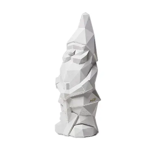 Nino Geometric Garden Gnome in Light Grey by Plato Design (Concrete/Cement)
