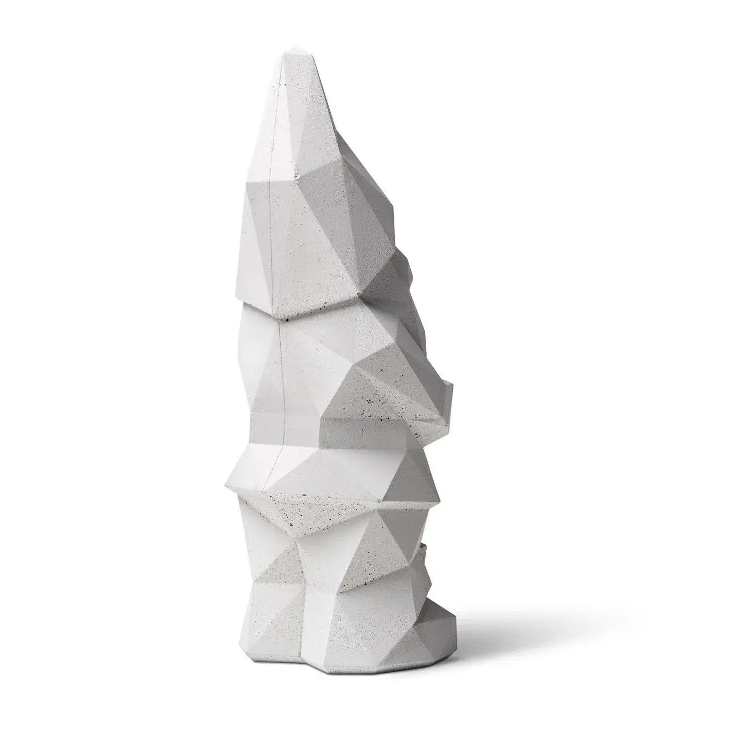 Nino Geometric Garden Gnome in Light Grey by Plato Design (Concrete/Cement)