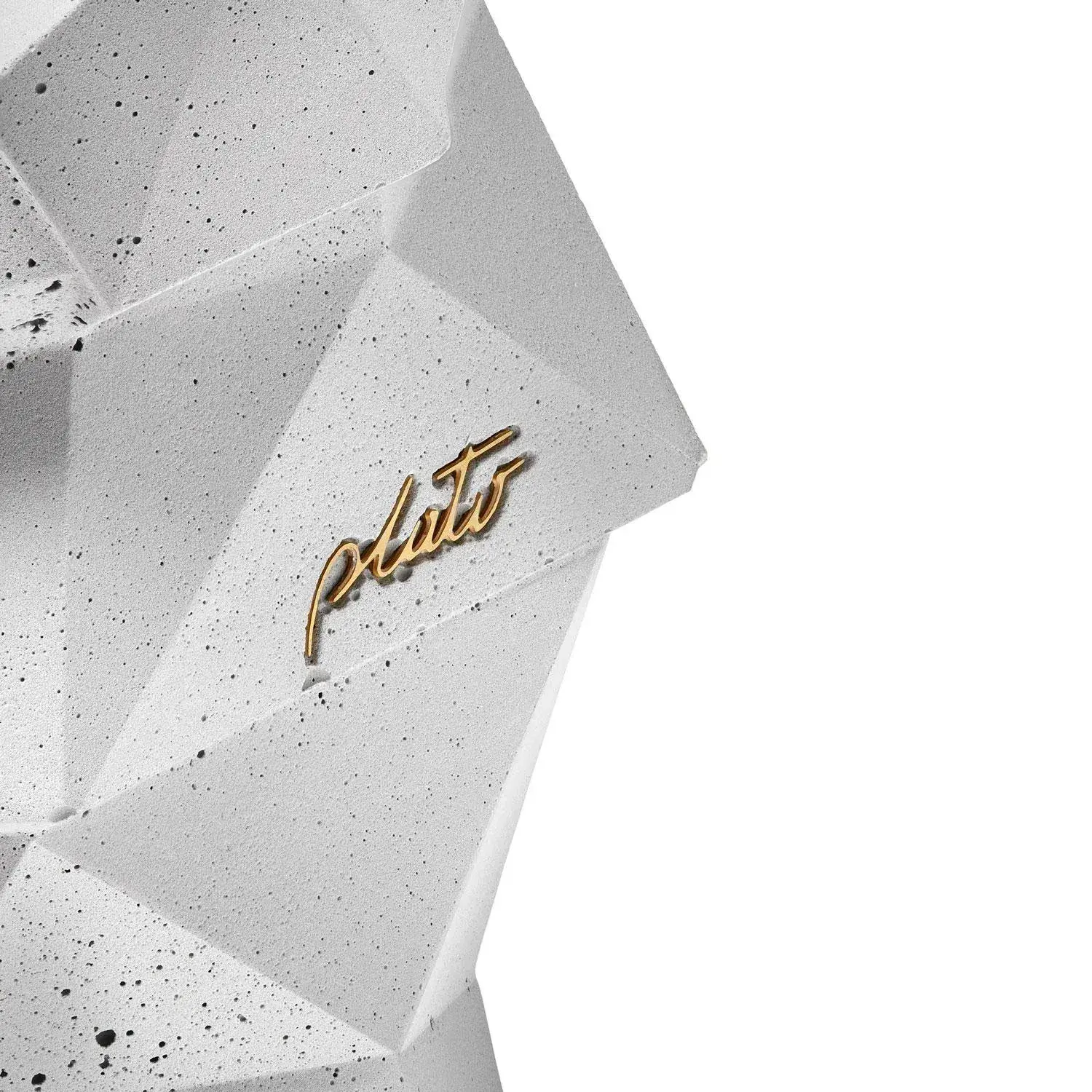 Nino Geometric Garden Gnome in Light Grey by Plato Design (Concrete/Cement)