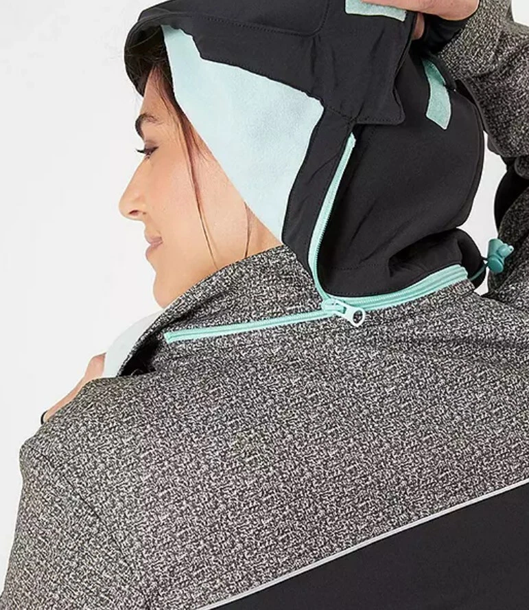 Softshell Sport Jacket - Water-Repellent, Hooded, Two-Tone