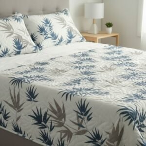 Al Qabael 3-Piece Waterproof Mattress Protector Set – Quilted Floral Bed Sheet with 2 Matching Pillowcases