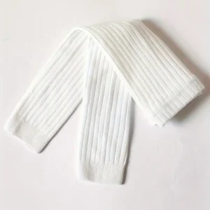 Ultra-Soft Off-White Ribbed Knit Leggings for Everyday Comfort