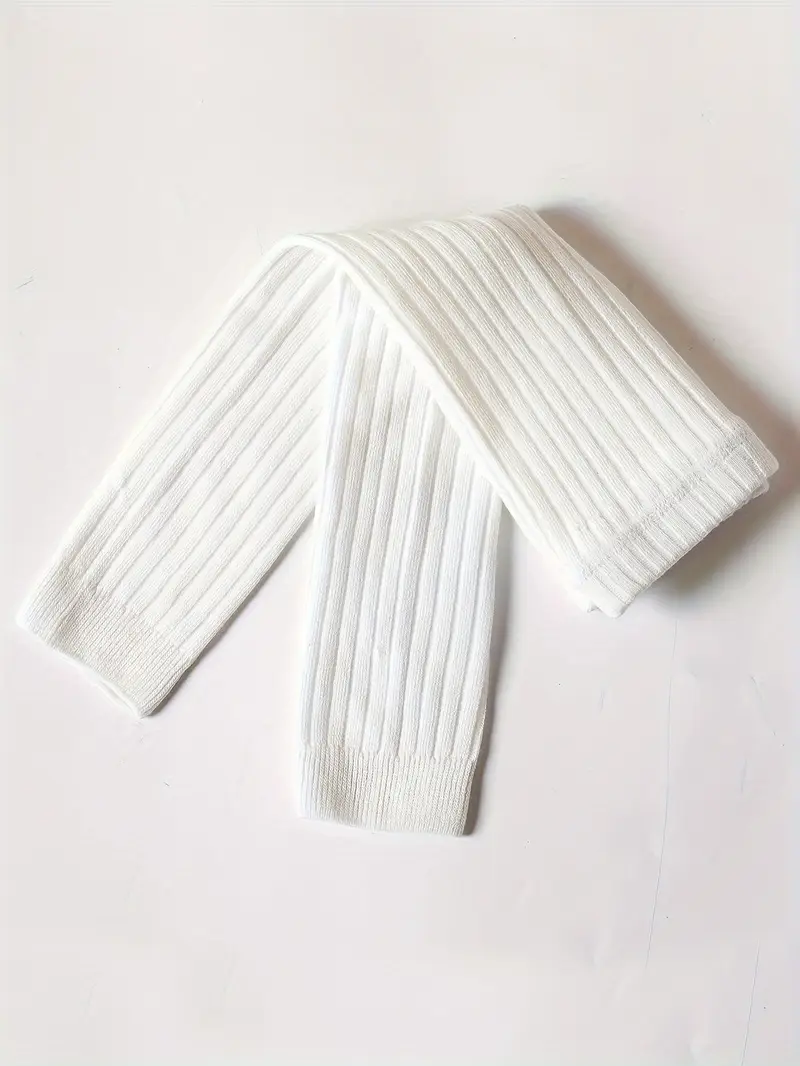 Ultra-Soft Off-White Ribbed Knit Leggings for Everyday Comfort