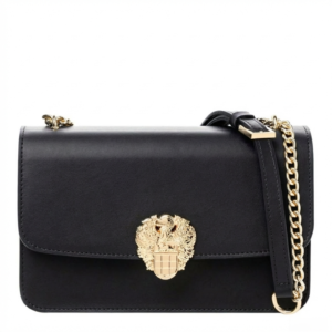 ALDO Meilani Emerald Green Crossbody Bag – Chic Textured Handbag with Gold Lion Crest and Chain Strap