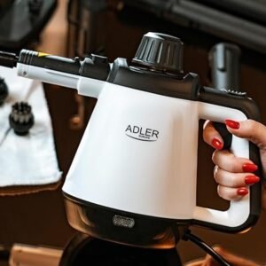 Adler AD 7038 Multi-Purpose Handheld Steam Cleaner - 2000W High-Pressure Steamer with 13 Accessories, Chemical-Free Sanitizing for Tiles, Windows, Upholstery & Car Interiors - White/Black
