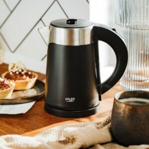 Adler Europe AD 1372 Electric Kettle 800W – Double Wall Stainless Steel Compact Tea & Coffee Kettle