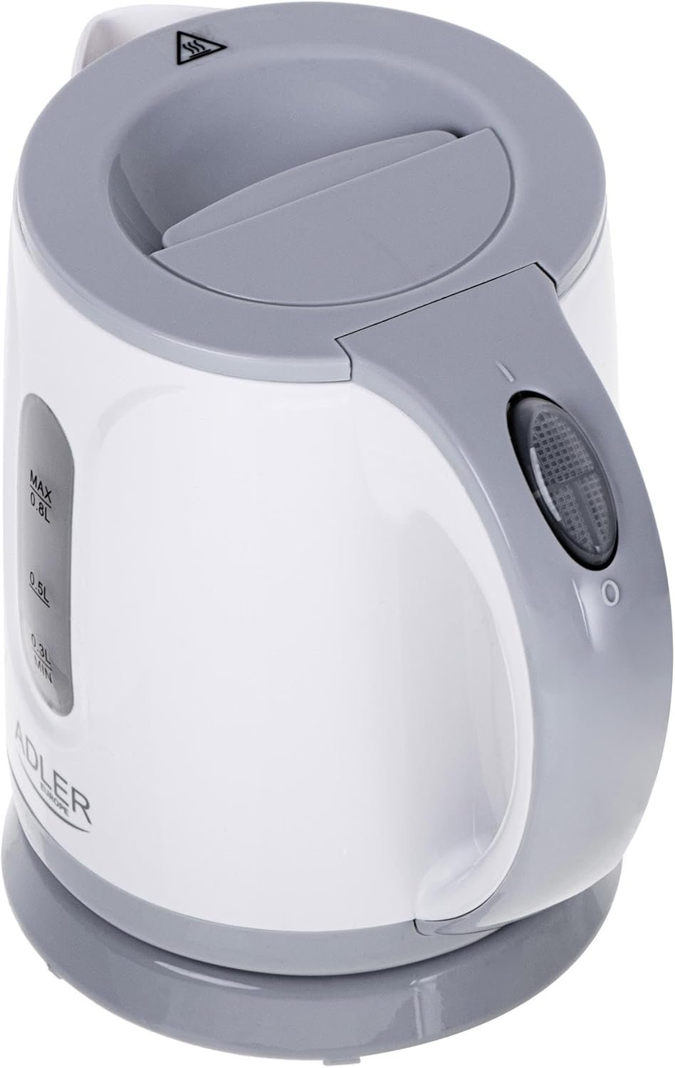 Adler Europe AD 1371 Compact Electric Kettle - 0.8L, 850W, White/Grey
