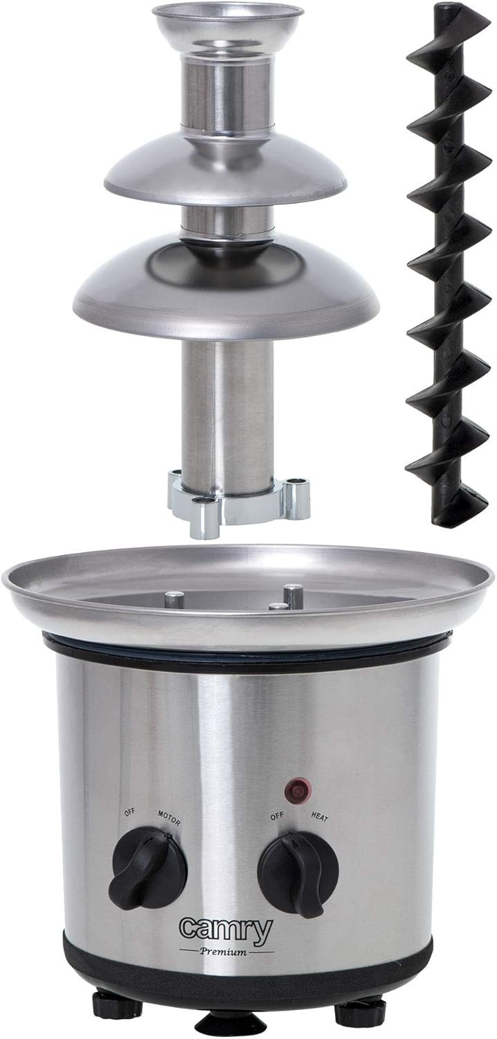 Camry CR 4488 Chocolate Fountain 320W – Stainless Steel 3-Tier Chocolate Fondue Machine