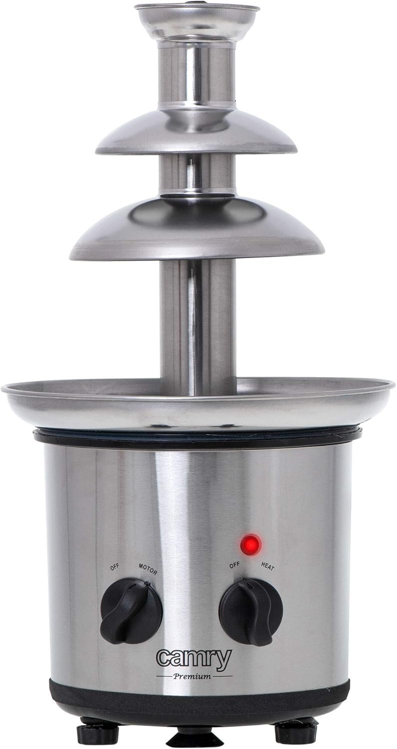 Camry CR 4488 Chocolate Fountain 320W – Stainless Steel 3-Tier Chocolate Fondue Machine