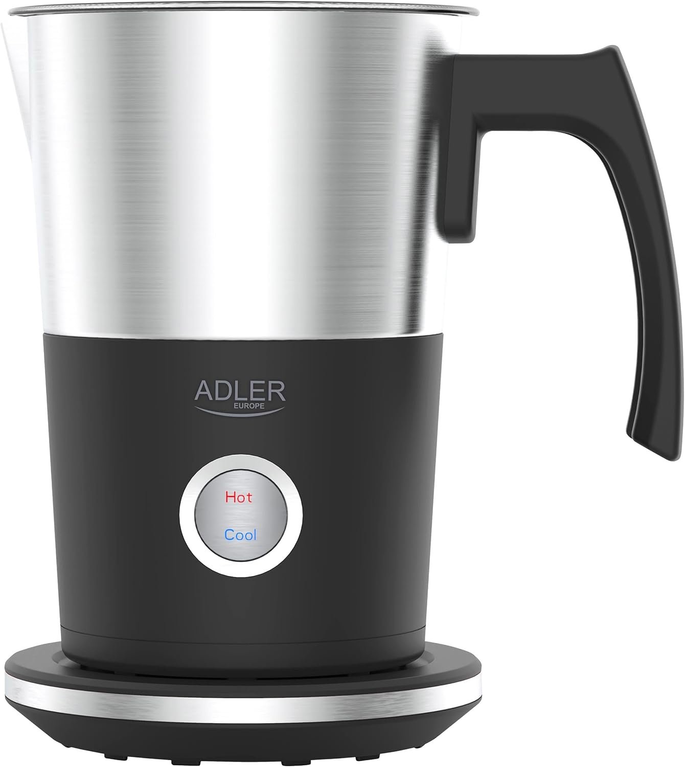 Adler AD 4497 Electric Milk Frother 1000W – Hot & Cold Foam Maker 300ml Stainless Steel