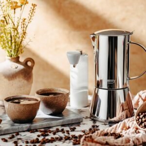 Adler AD 4417 Espresso Coffee Maker – 620ml Stainless Steel Moka Pot, 10-Cup Stovetop Espresso Maker