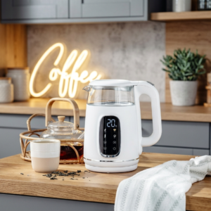 ADLER AD 305 Digital Electric Kettle with LED Display – 1.7L Smart Temperature Control Glass Water Kettle
