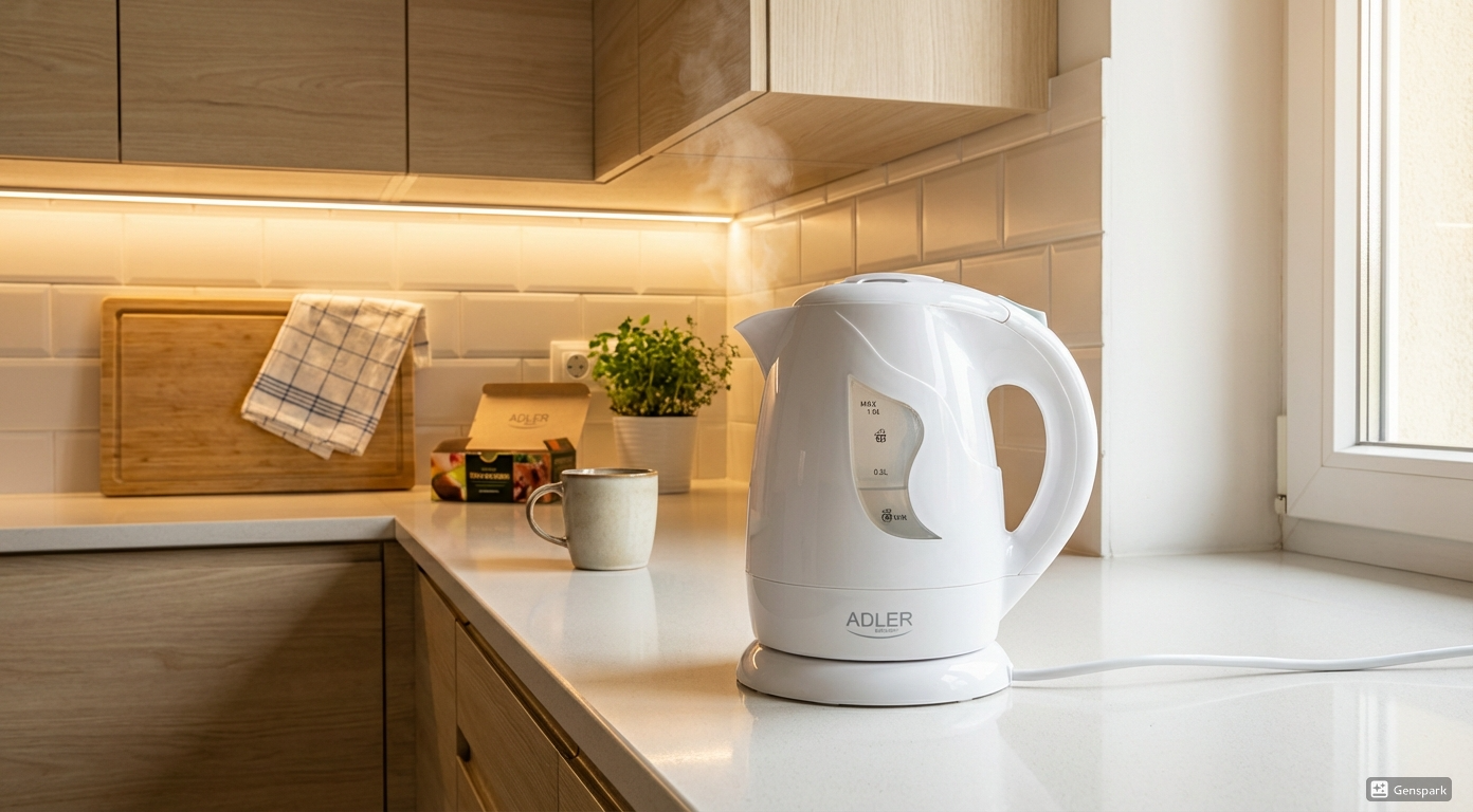 Adler AD 1295 Electric Kettle – 1.7L Stainless Steel with LCD Display & 7-Level Temperature Control