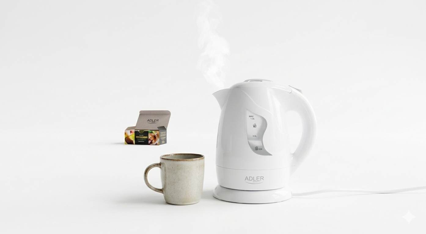 Adler AD 1295 Electric Kettle – 1.7L Stainless Steel with LCD Display & 7-Level Temperature Control