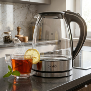 Adler AD 1225 Glass Electric Kettle 1.7L – 2200W Fast Boil LED Illuminated Cordless Kettle