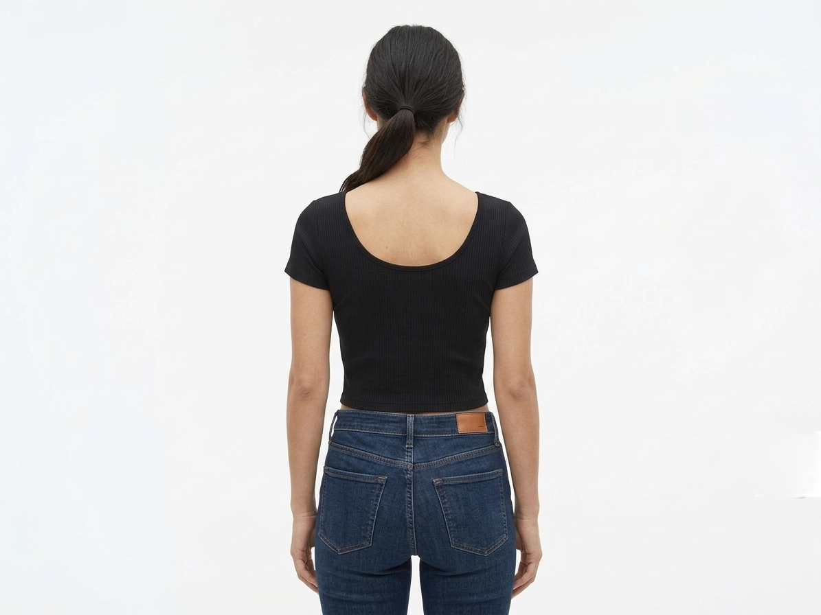 Women's Ribbed Scoop Neck Crop Top