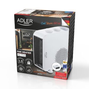Adler Europe AD 7725 Fan Heater – 2000W, 2-in-1 Vertical & Horizontal Position – Cool, Warm, and Hot Air Settings