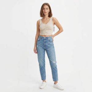 Women's Beige Ruched Front Crop Top