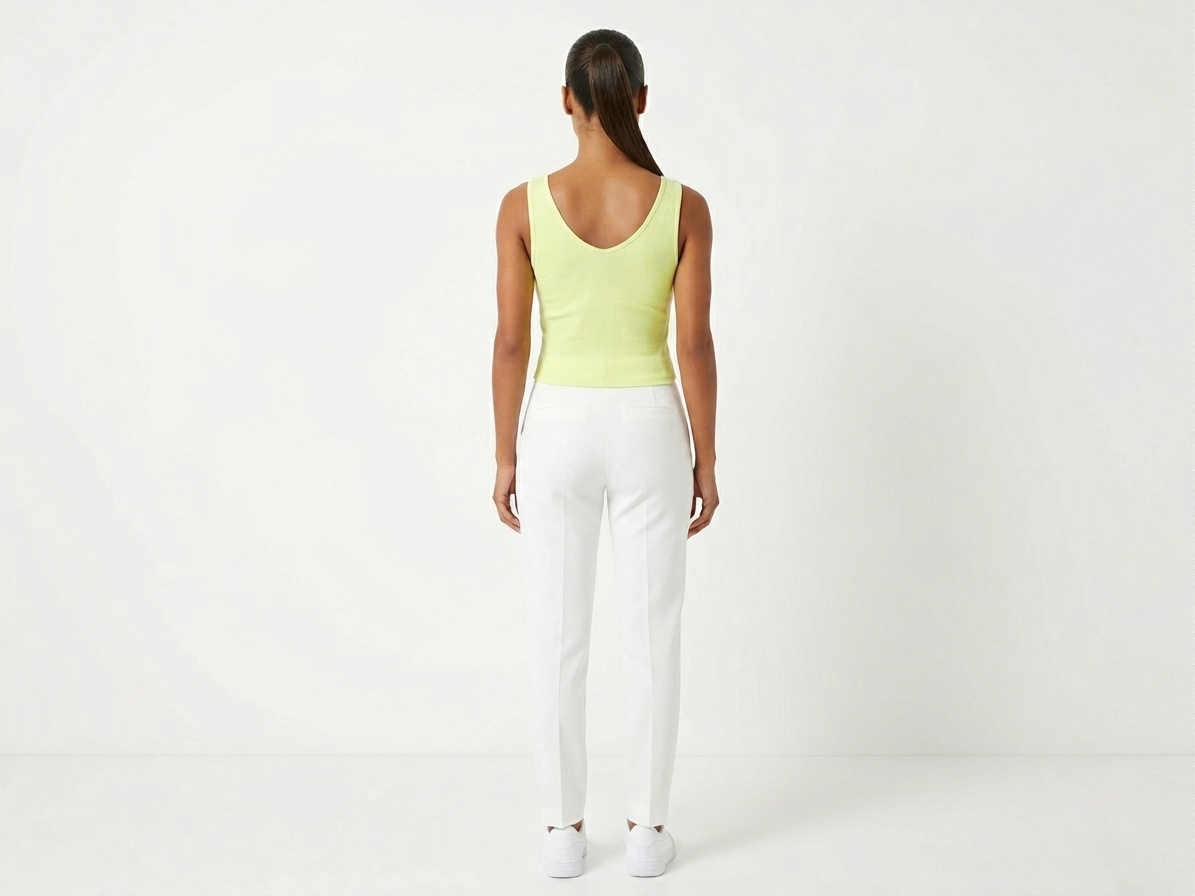 Women's Ribbed Twist-Front Crop Top