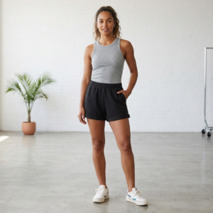 Women’s Black Linen Blend Drawstring Shorts – Elastic Waist Summer Casual Shorts | Ardene