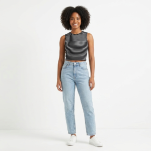 Women's Striped Sleeveless Crop Top