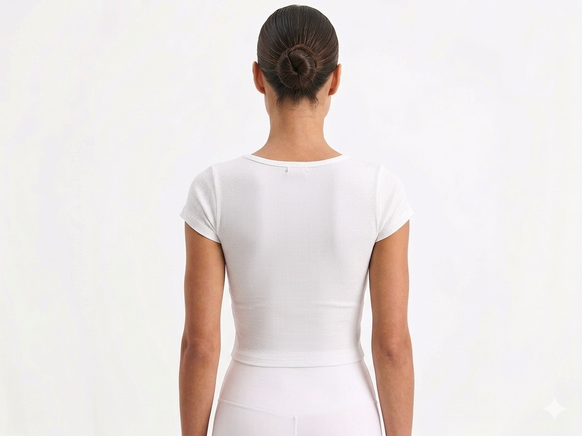 Women's Ribbed Crew Neck Crop Top