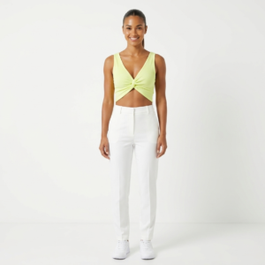 Women's Ribbed Twist-Front Crop Top