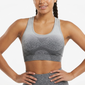 Logifirst Women’s Grey Seamless Sports Bra – Breathable High-Comfort Fitness Top